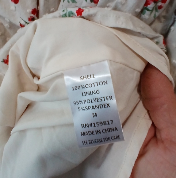 Floral Milkmaid Cottagecore Puff Sleeve Peplum Nap Dress Women's Medium - Picture 9 of 10